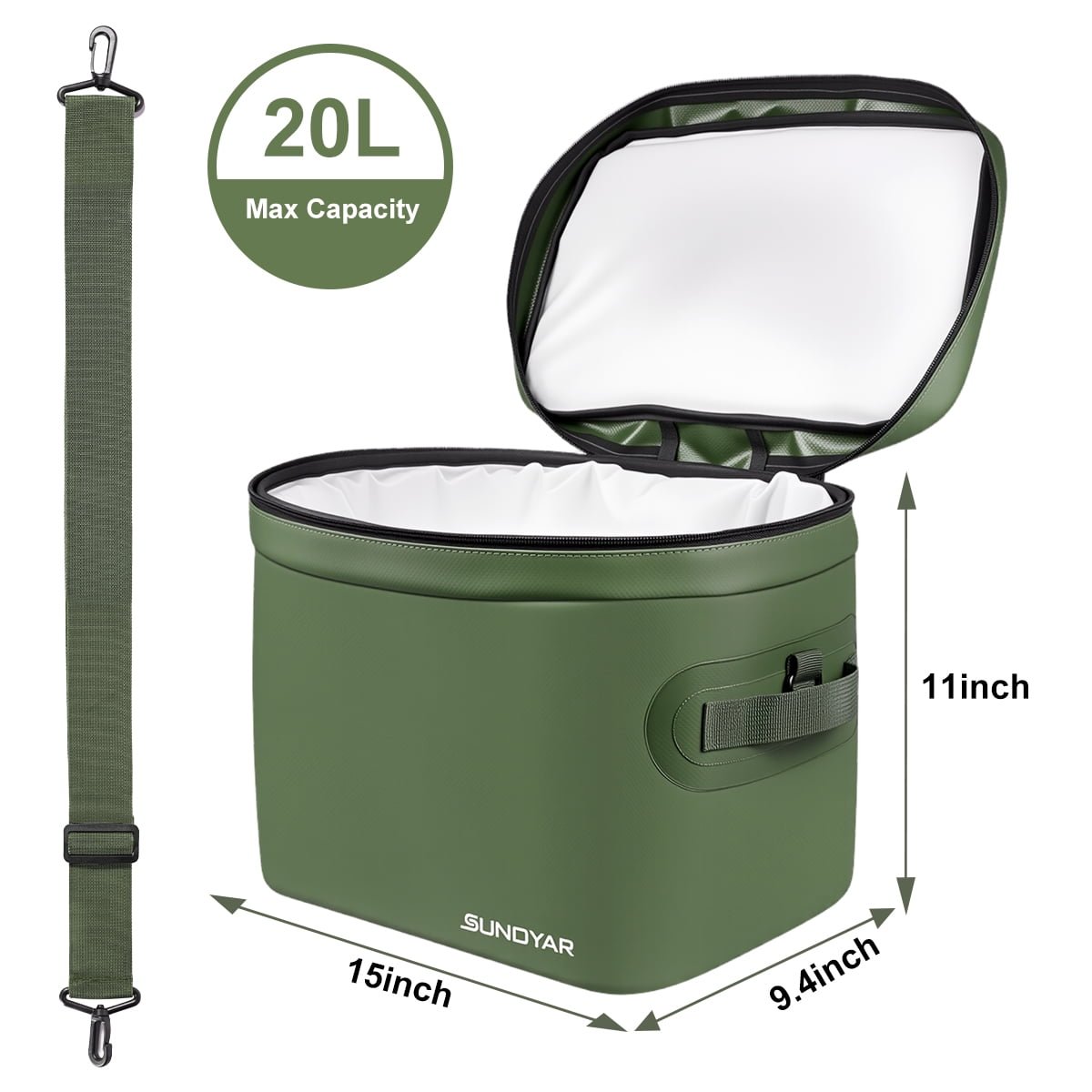 SUNOYAR Soft Cooler Bag, 40 Can/20L Insulated Cooler for Women Man, Waterproof & Collapsible Cooler Bag for Camping, Beach, Travel, Picnic