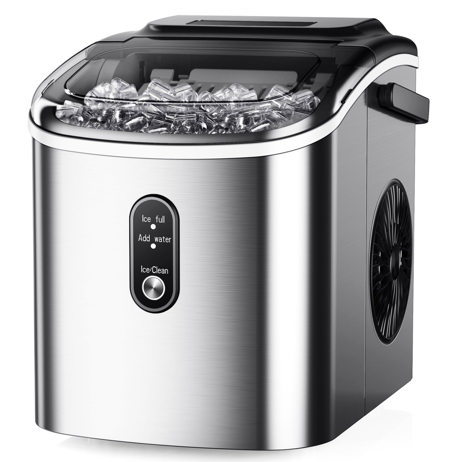 Simzlife Countertop Ice Maker with Handle, Portable Ice Machine with Basket and Scoop, 9 Bullet Ice In 6 Mins, 26Lbs/24H, Self-Cleaning