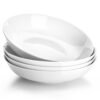 vancasso Pasta Bowls, Porcelain Salad Bowls Set of 4, 40oz Large White Serving Bowls, Soup Bowls