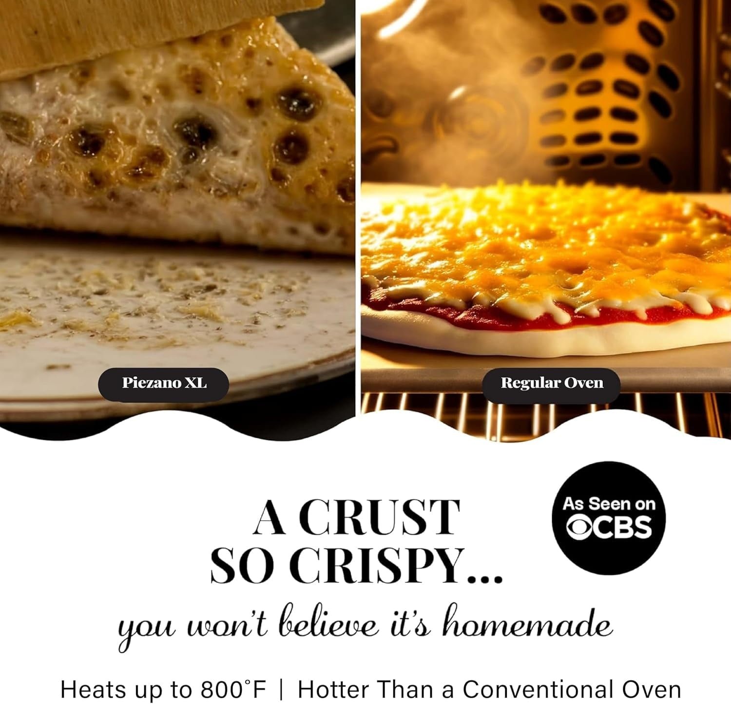 PIEZANO XL Crispy Crust Pizza Oven by Granitestone 14 Inch Electric Pizza Oven Indoor Countertop Maker w/ Ceramic Stone Heats up to 800°F for Stone Baked Pizzeria Style at Home As Seen on TV Products