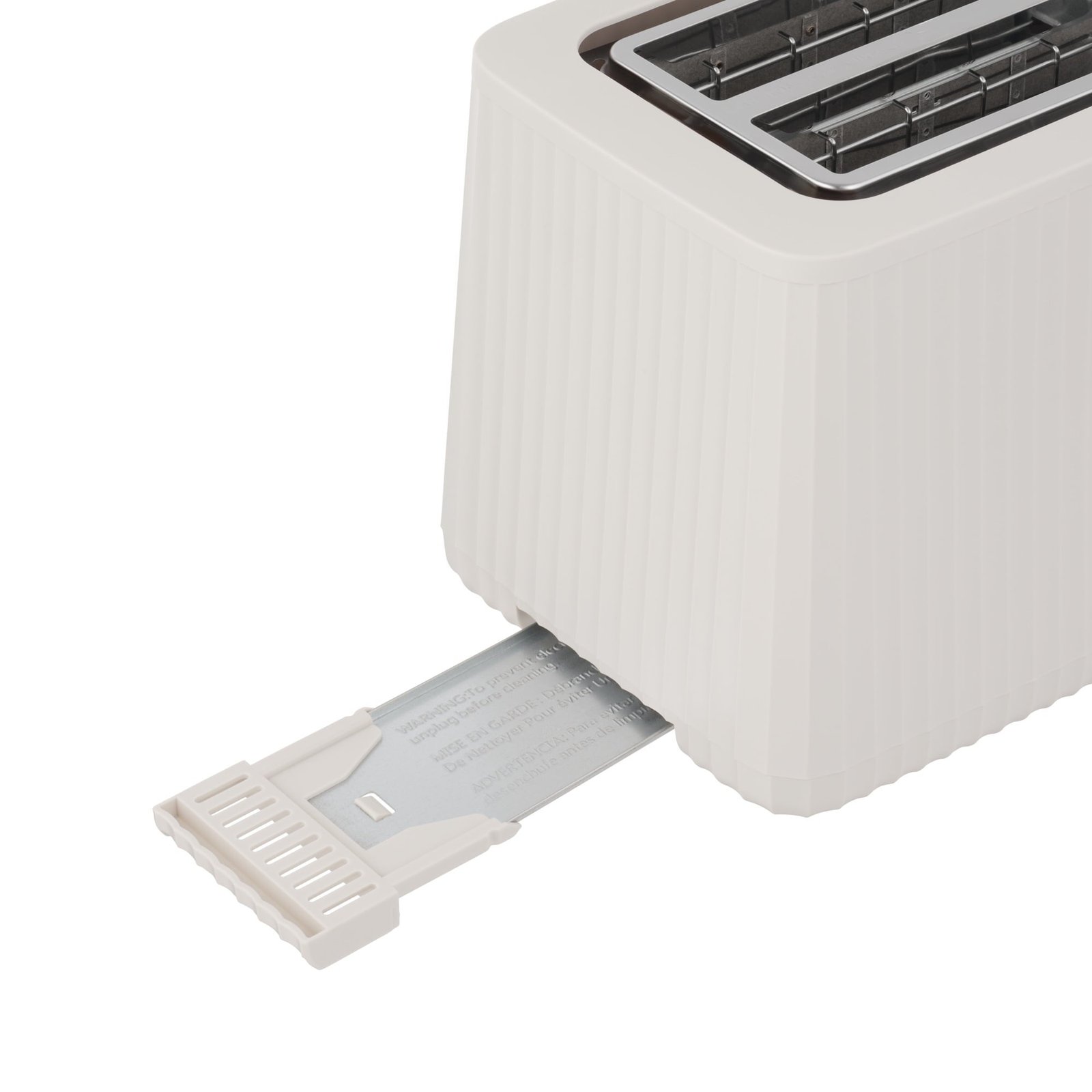 Thyme & Table 2-Slice Toaster, Extra-Wide Slots with Slide-Out Removable Crumb Tray, Sand White