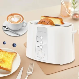 SEEDEEM Toaster 2 Slice, Extra Wide Slot Toaster, 7 Shade Settings, Bread Toaster with Cancel, Defrost, Reheat Function, Extra Wide Slots for Waffle or Bagel, Removable Crumb Tray, 750W, Retro Red